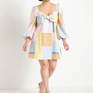 Eloquii Tie Bodice Mini Dress